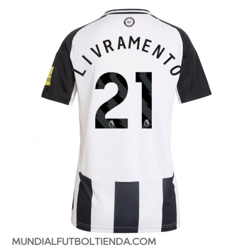 Camiseta Newcastle United Tino Livramento #21 Primera Equipación Replica 2024-25 para mujer mangas cortas